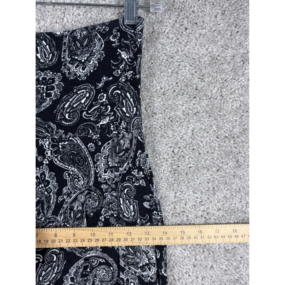 B_envied Womens Black White Paisley Maxi Skirt High Waist Boho A-Line Size L - Picture 5 of 7